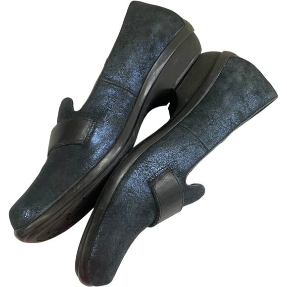 Dansko "Olena" Blue Glitter Leather Loafer Slip On Career EU 41 US 10.5-11 - Picture 5 of 13